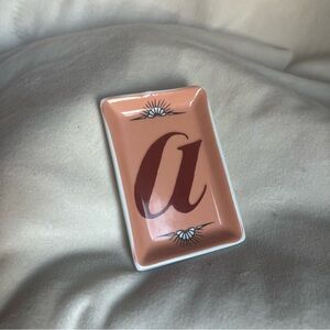 Monogram Trinket Dish in Terracotta with Letter A - Unbranded